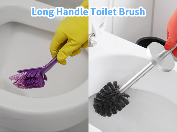 toilet brush and holder set long handle stainless farmhouse matte decorative black silver gold