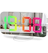 Miowachi Digital Alarm Clock for Bedrooms,RGB Colorful Display, Snooze, USB Charging,Dynamic Colo...