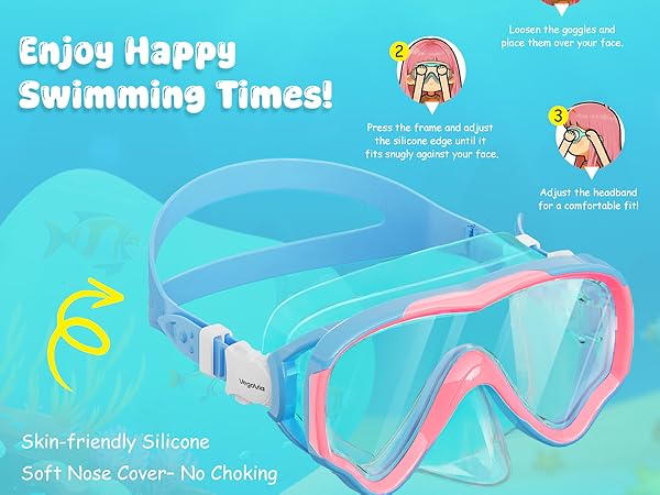 kid swimming goggles with nose cover