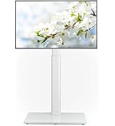 Universal Floor TV Stand with Mount 70 Degree Swivel 9 Level Height Adjustable and Space Saving D...