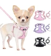 Lukovee No Pull Puppy Harness and Leash Set - Adjustable Lightweight Soft Dog Harness, Reflective...