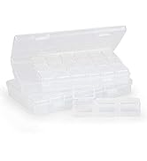 COSICS 21-Grid Rhinestone Case Organizer, 2 Pack Empty Plastic Nail Tips Storage Box with Compart...