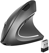 AooKoNi Ergonomic Mouse,Vertical Mouse Wireless, 6 Buttons, 1600 DPI, 2.4G Optical, Three Connect...