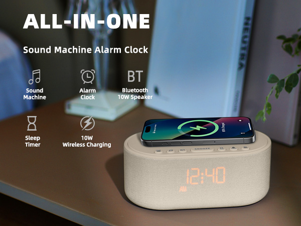 alarm clock with wireless charging