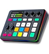 HOSONGIN Gaming Audio Interface, Pro-preamp with 48V Phantom Power, Voice Changer &amp; DJ Mixer Effe...
