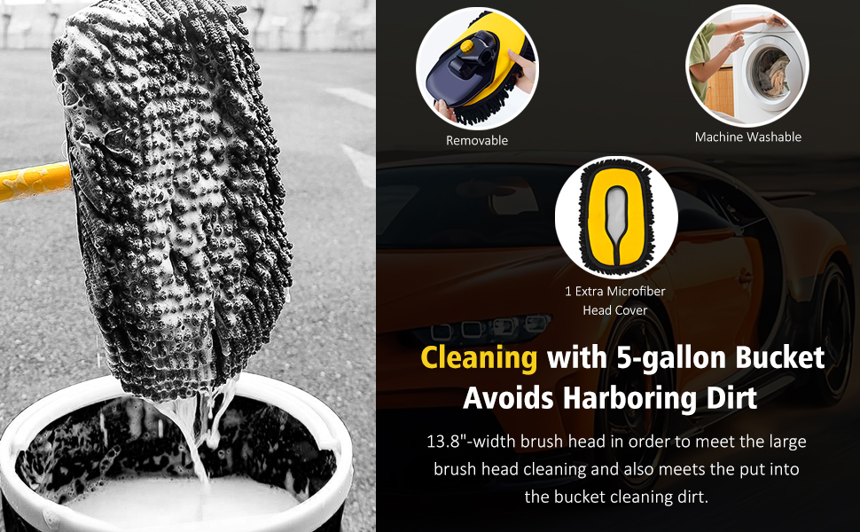 cleaning with 5 - gallon, collagen, and a brush head in order to remove the paint from the bucket.