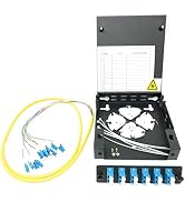 Ultra Spec Cables 12 Port Wall Mount Fiber Enclosure with Spool Singlemode LC-UPC Kit (Includes a...