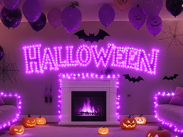 purple fairy lights