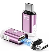 USB C Magnetic Adapter 240W, (2 Pack) Magnetic USBC Adapter 24 Pin Straight with USBC 4 40Gbps 8K...