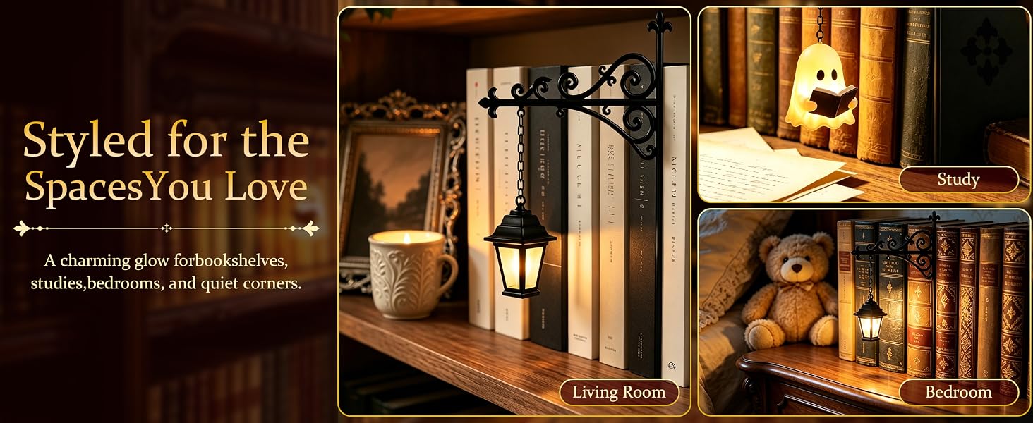 bookshelf lamp for library shelf