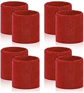 8 Pcs Sports Wrist Sweat Bands for Men &amp; Women, Absorbent Wrist Sweatbands Tennis Wristbands, Ela...