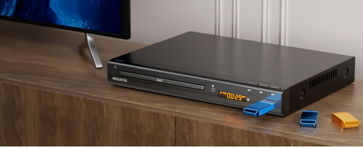 MEGATEK Region-Free DVD Player for TV with USB Port