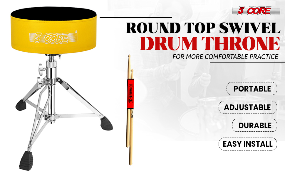 Drum Chair,Height Adjustable Heavy Duty Upgraded Drum Stool