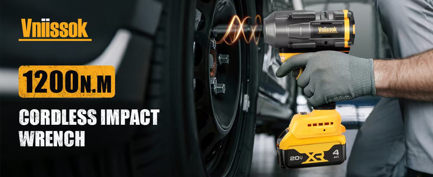 Cordless Impact Wrench 1/2&amp;#34; for DeWalt 20V MAX Battery High Torque Brushless Electric Impact