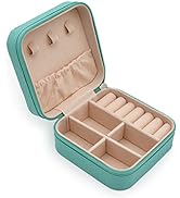 MODENGKONGJIAN Mini Jewelry Travel Case, PU Leather Travel Jewelry Organizer Box, Small Portable ...