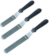 RFAQK 2 Angled Icing Spatula WITH 1 Straight Spatula, Stainless Steel Offset Spatula, Cake Spatul...