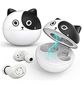 Instiwitt Cute Milk cat Kids Earbuds in-Ear Wireless Bluetooth with Microphone, 36 Hours Play tim...