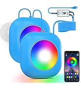 LyLmLe LED Pool Lights for Aboveground Pool 50W 2 in 1 Double Lights for Giant Pool, Magnetic Und...