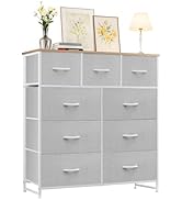 Accver Dresser with 9 Drawers for Bedroom, Fabric Clothes Cabinet for Closet, Anti-Tip Storage Dr...