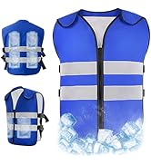 VVHOOY Cooling Vest for Men&amp;Women,Reflective Ice Vest with 20 PCS Reusable Ice Packs,Adjustable C...