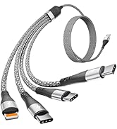 SIQIWO Multi Charging Cable[3A 2-Pack 4FT], 4 in 1 USB Charger Cable for Multiple Devices, Braide...