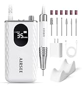 AIRSEE Updated Professional Nail Drill,Rechargeable Cordless Efile Machine for Acrylic Extension ...