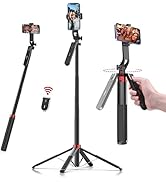 ULANZI MA09 Extendable Selfie Stick Tripod Stand - 71" Quadrapod with All-in-1 Phone Clip, Travel...