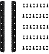FMUSER 8U Rack Rails with M6 Rack Mount Screws and Cage Nuts Set for DIY Server and Network Switc...