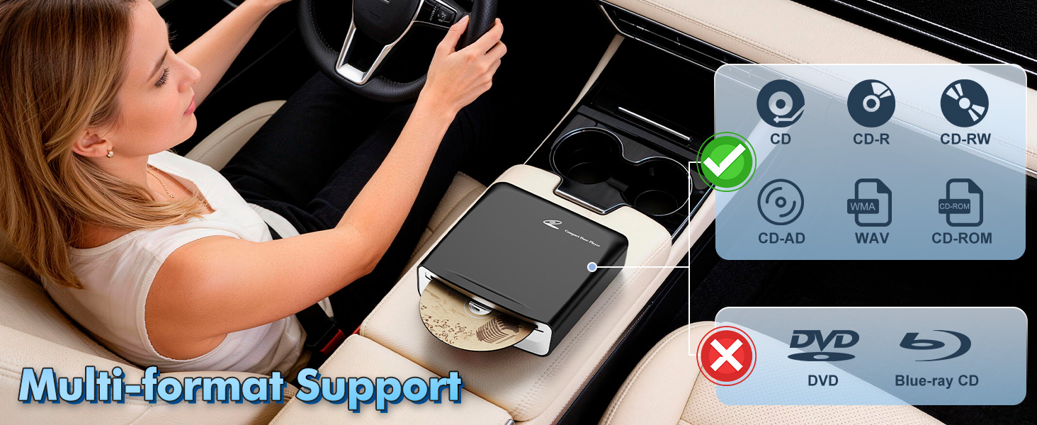portable cd player for car with AUX port