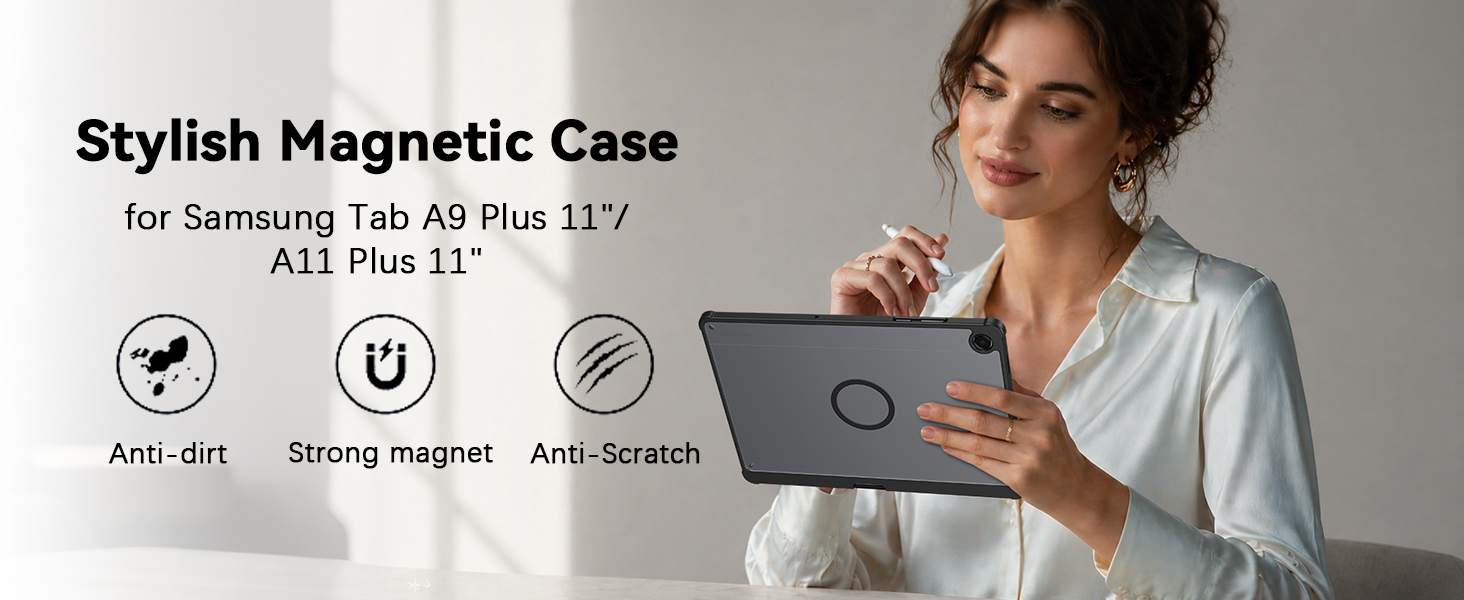 samsung galaxy tab a11 plus 11&amp;amp;#34; case magnetic samsung tab a9 plus case magnetic black case