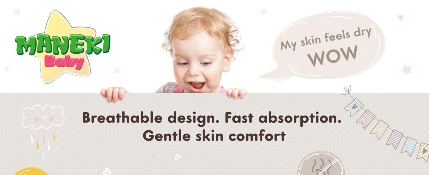 Breathable design. Fast absorption. For gentle skin.