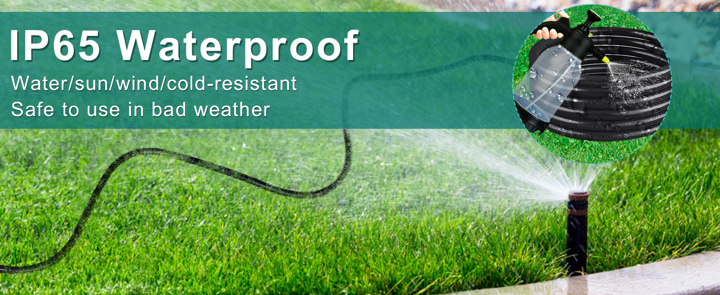 15FT Black Outdoor Extension Cord - SJTW 16AWG Weatherproof Grounded 3Prong Extension Cord