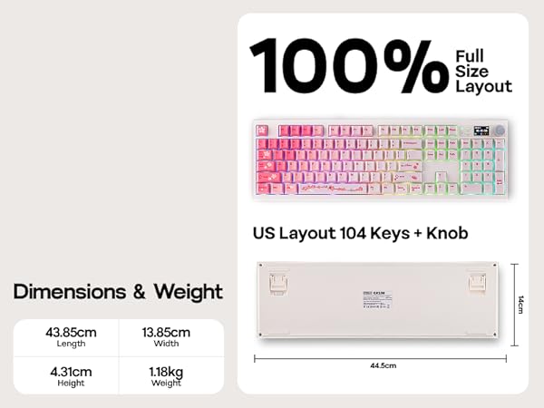 Full Size Mechanical Keyboard with Screen &amp; Knob