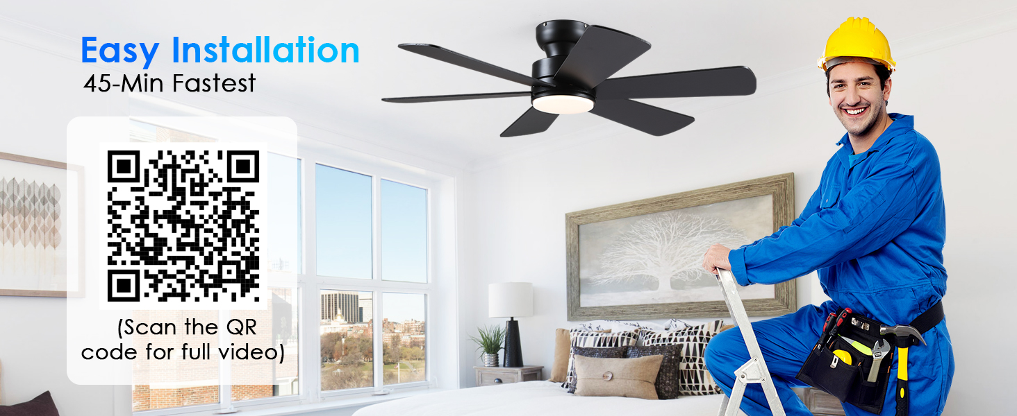 easy install celing fan with lights