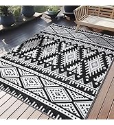 OLANLY Outdoor Rug Waterproof 5x8 ft, Reversible Outdoor Plastic Straw Rug, Boho Patio Rug, Indoo...