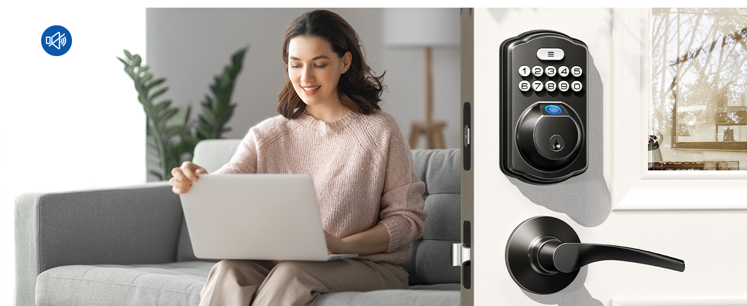 keyless entry door lock with hanlde