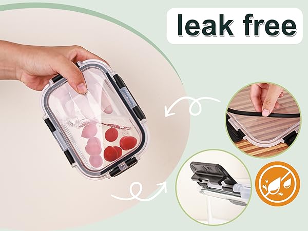 8 Pack 5-35oz Glass Food Storage Containers with Lids