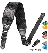LEKATO Guitar Straps for Electric Guitar Bass, 3.5" Wide Sparkle Glitter Padded with 3D Sponge Fi...