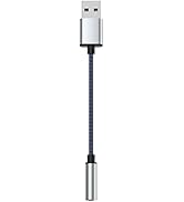 GAROGYI USB to 3.5mm Audio Jack Adapter,External Sound Card USB-A to Aux Cable with TRRS 4-Pole M...