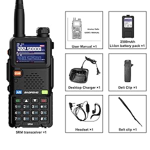 BAOFENG 5RM 10W Ham Radio Multi-Band Two Way Radio NOAA Weather Receiver Handheld Walkie Talkies