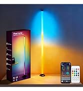 Rihvy Smart LED Corner Floor Lamp with App &amp; Remote Control,with Built-in Speaker IC+RGBW Color C...