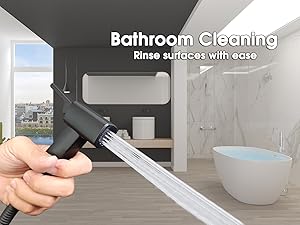 handheld bidet sprayer bathroom cleaning rinse toilet and floor surfaces