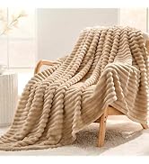 SUPRYNEX Light Brown Fleece Throw Blanket for Couch, Super Soft Cozy Blanket for Home Decor, Perf...
