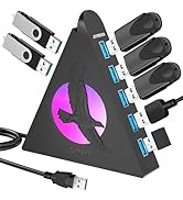7 Port USB Hub, USB 3.0 Splitter with 2 ft Extended Cable [Charging Not Supported], for PC, Lapto...