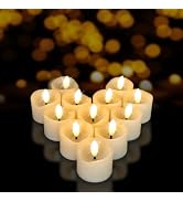 7LinRay 12 Pack Tea Lights Candles Battery Operated Flameless LED Tealights | 3D Wick Realistic F...