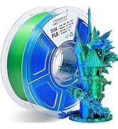 LOCYFENS PLA Filament 1.75mm, Silk PLA 3D Printer Filament, Dual Color Filament - Blue Green 1.75...