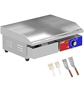 HTTSICHI 22’’ * 14’’ Commercial Electric Countertop Griddle -110V Flat Top Griddles w/ 122-572°F ...