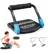 Ab Machine with 3 Resistance Levels, Adjustable Core Trainer for Home Gym | Sit Up Exercise Equip...