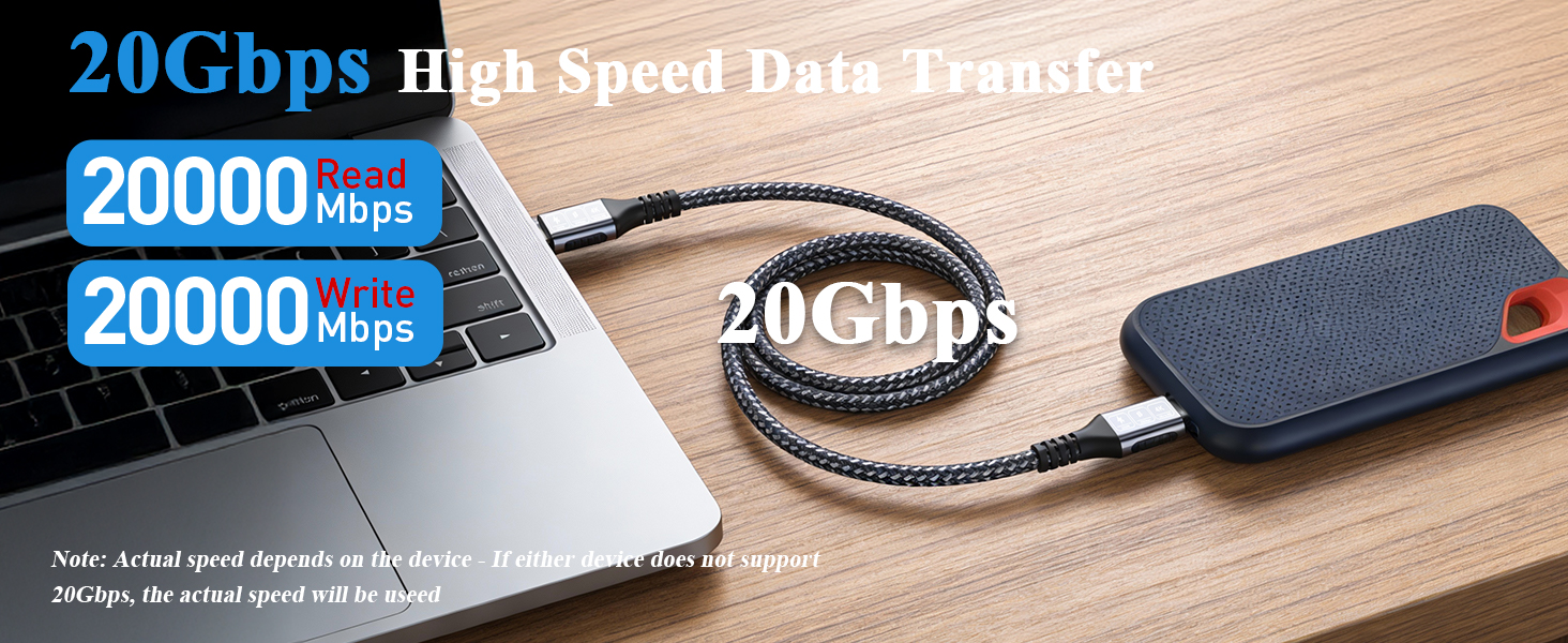 usb c cable 20gbps data transfer