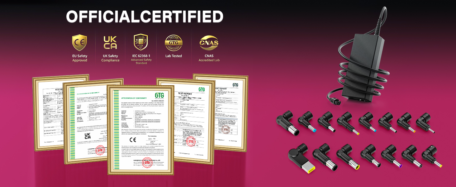 90W Universal Laptop Charger - 15 tips